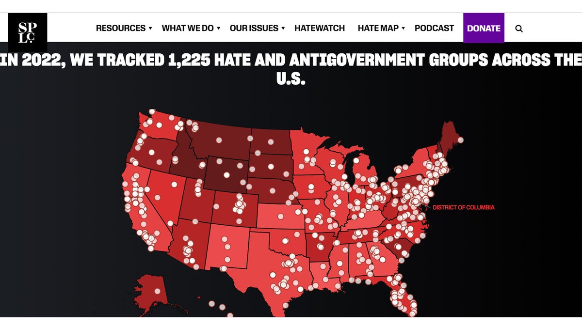 Southern Poverty Law Center 2022 hate and anti-government groups map