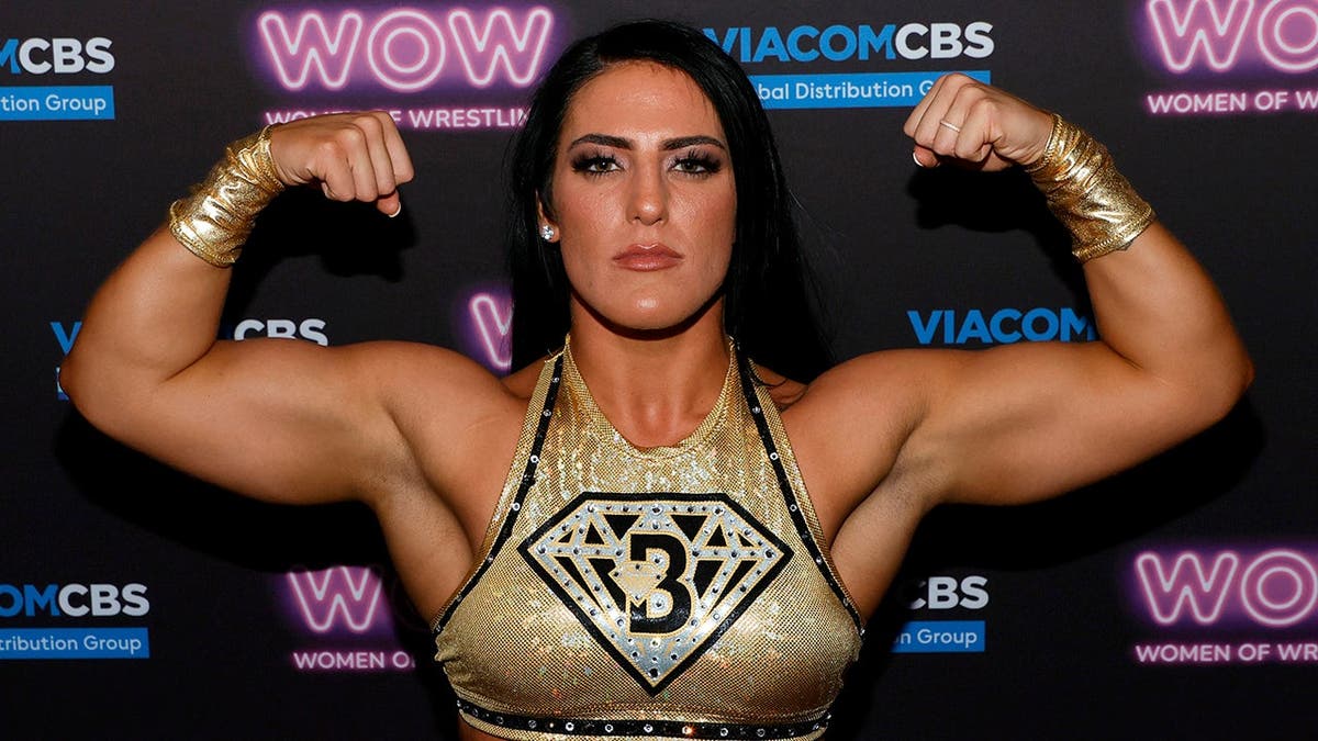 Tessa Blanchard posing during a news conference at Circa Resort and Casino in Las Vegas