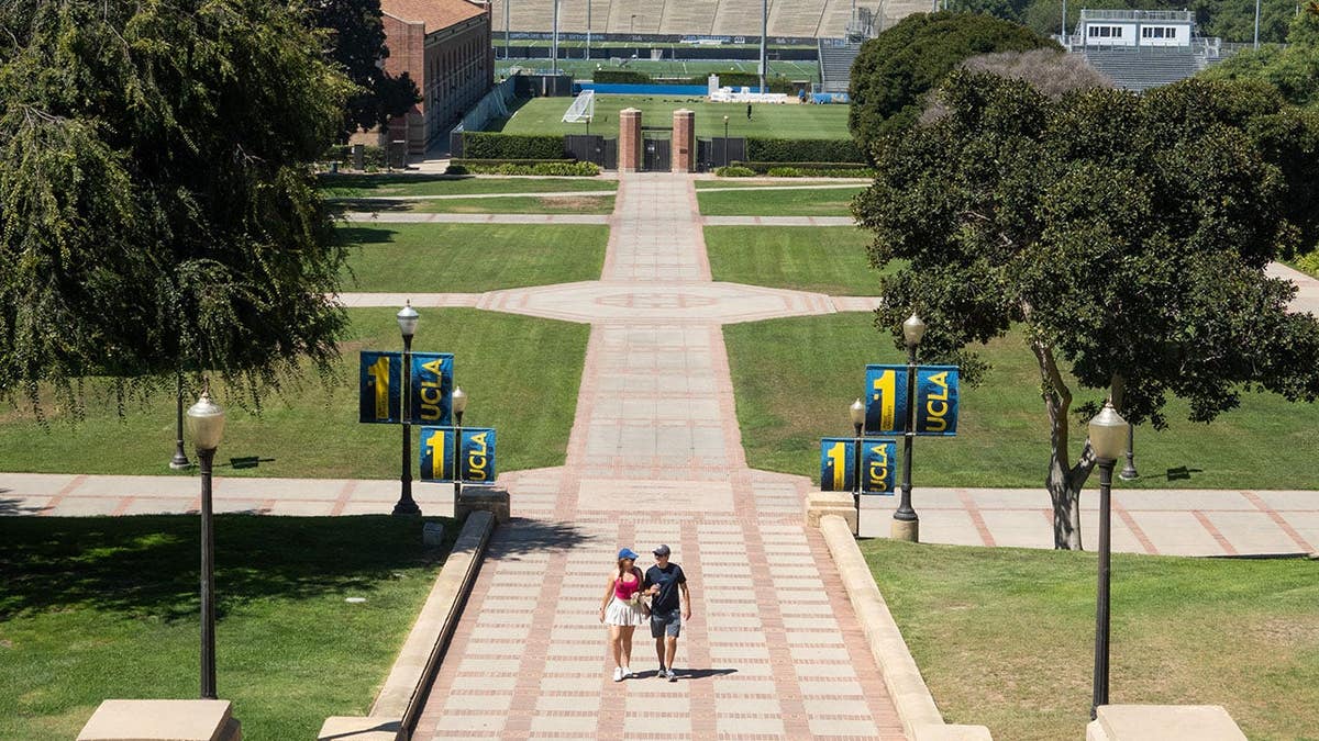 UCLA campus buildings and trees in Westwood California