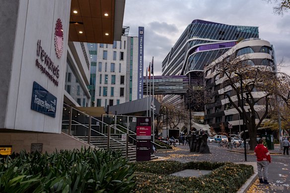 Cameras were hidden in toilets at the Royal Melbourne Hospital and the Peter MacCallum Cancer Centre in Parkville.