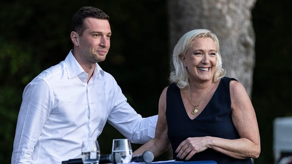 Marine Le Pen and Jordan Bardella pledge unity