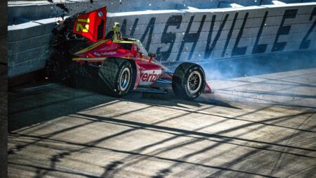 IndyCar driver David Malukas ruled out of qualifying after big crash at Nashville Superspeedway