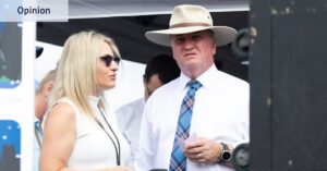 Barnaby Joyce screamed at his dog on live TV. His wife Vikki Campion blames the ABC