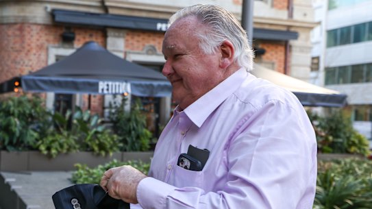 Greg Poland arriving at David Malcolm Justice Centre for his court case against WAtoday/Nine Publishing. 