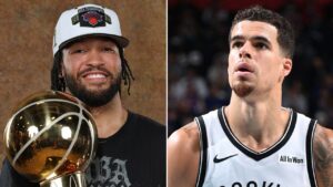 Jalen Brunson’s Knicks status on full display as he walks in venue with wife while Nets star checks guest list