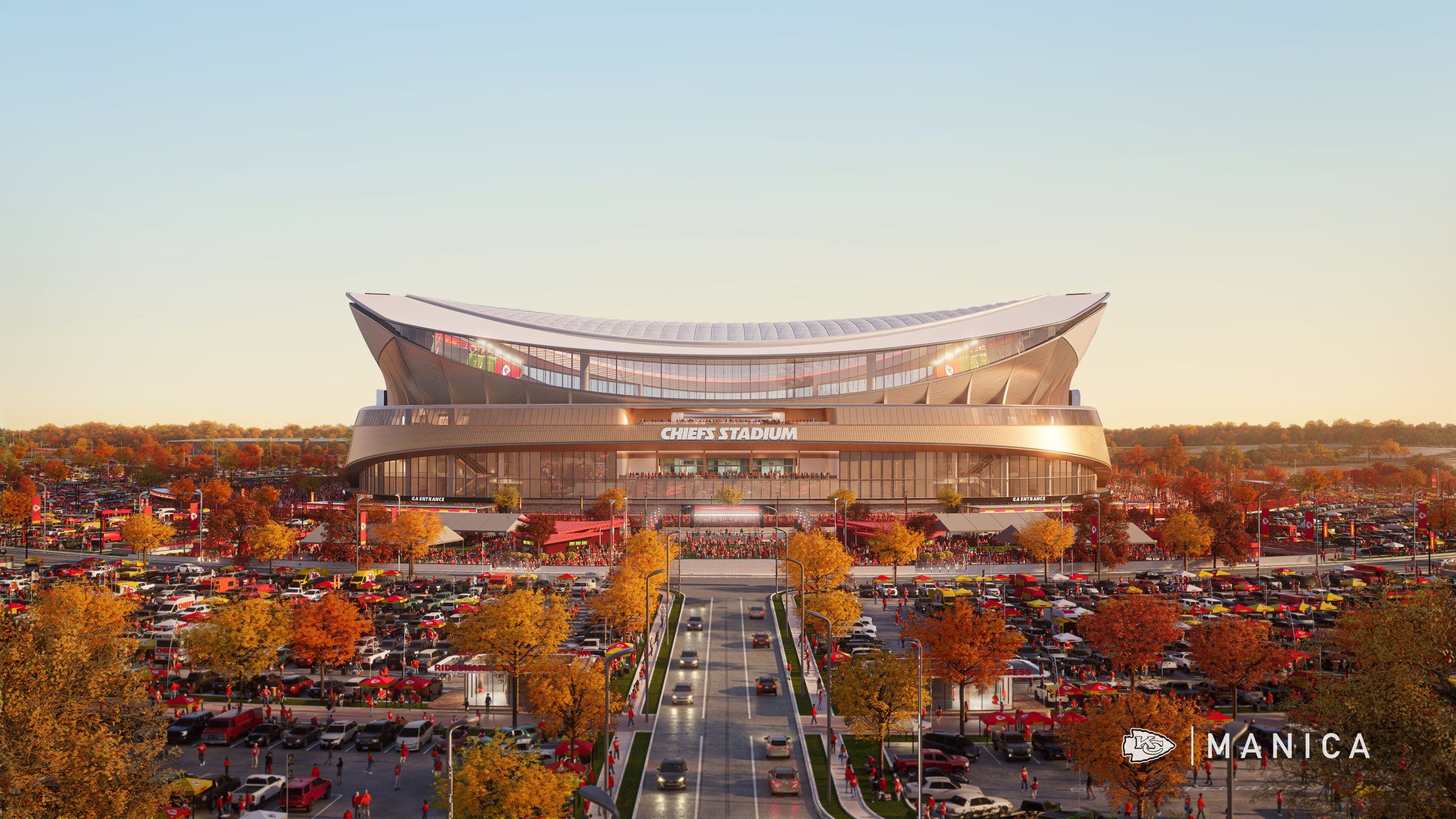 A rendering of the Chiefs' new stadium. (Photo courtesy of the Chiefs and MANICA.)