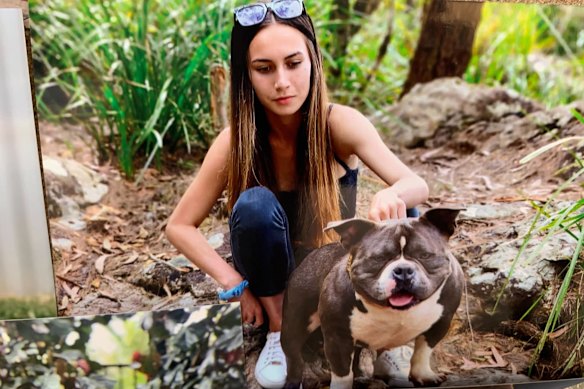 A photo of 18-year-old Tia Cameron, left at a footpath memorial on Edward Street, where she died.