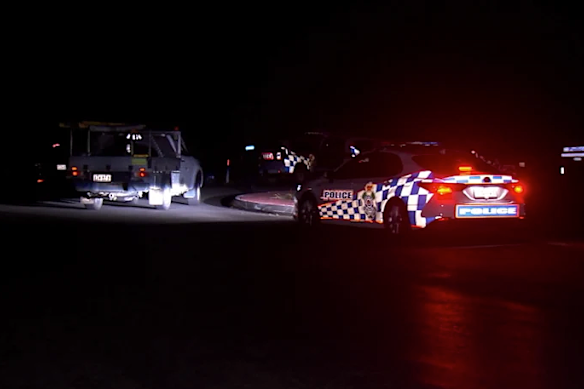 Police near the scene of the alleged domestic violence-related disturbance on Friday night at a property in Yengarie on the Fraser Coast.