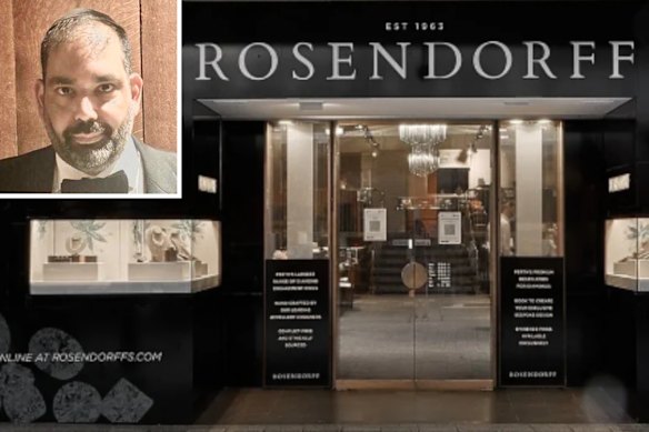 Yehonatan Levy, director of Rosendorff Jewellers, inset. The Perth jeweller is going into administration, while the ATO is suing Levy.