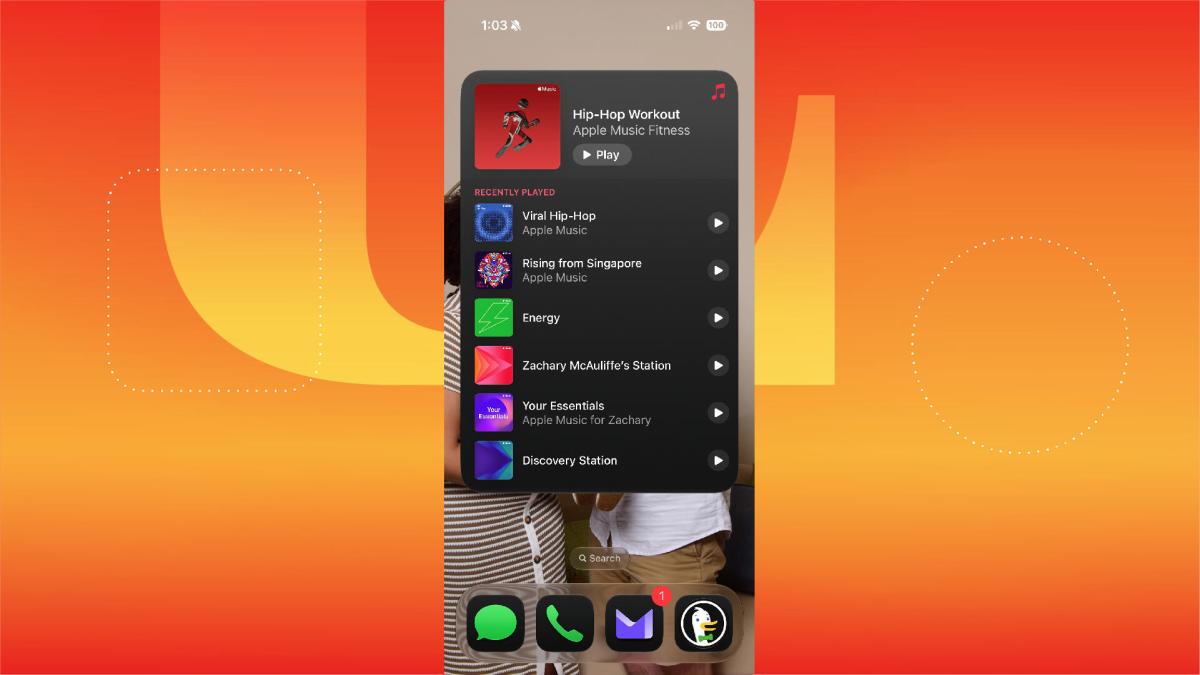 A big widget in the iOS 27 public beta.