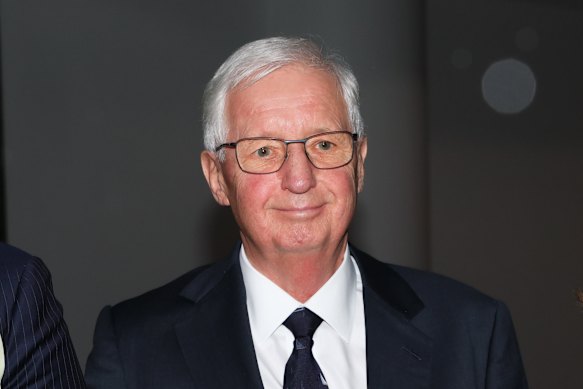 Former University of Wollongong chancellor Michael Still leaves the Independent Commission Against Corruption on Monday.