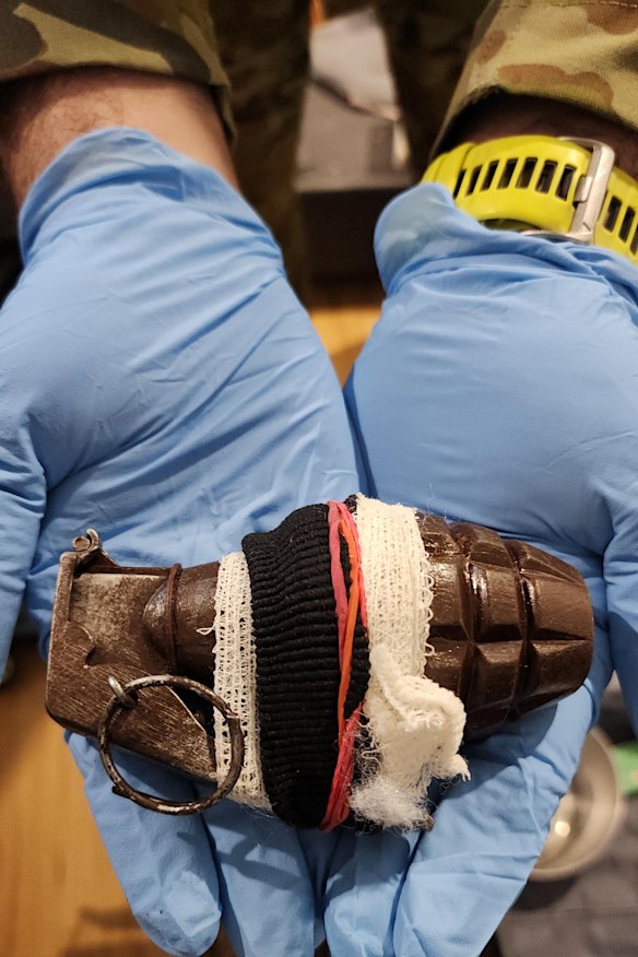Three grenades were found at the property.