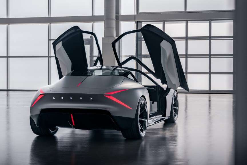 Rear view of the Nexera Vision with its vertical doors lifted.