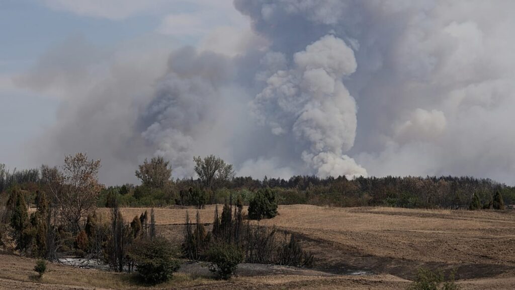 Weeks-long wildfire in Serbia forces evacuations from nearby village