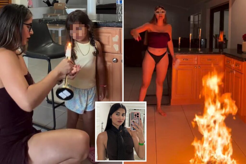 Deranged mom filmed herself pouring hot wax on her kids and starting fire in kitchen