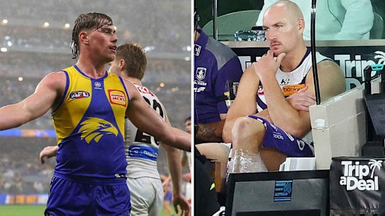 Harley Reid could be in trouble for a sling tackle while Brennan Cox could miss games with injury.