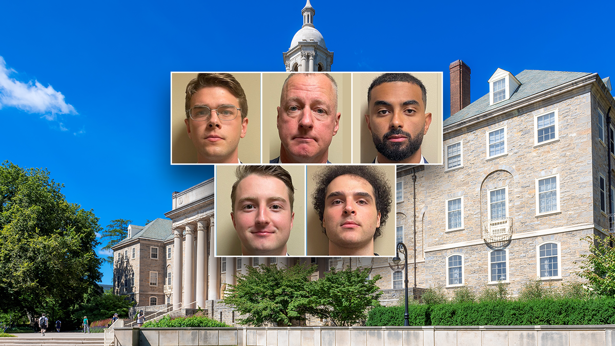 Men associated with the alleged Penn State drug ring pictured in their mug shots.