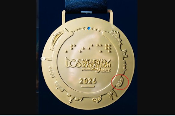 Sydney Marathon competitors will get this medal, complete with various icons of the city’s landmarks … plus a surprise.