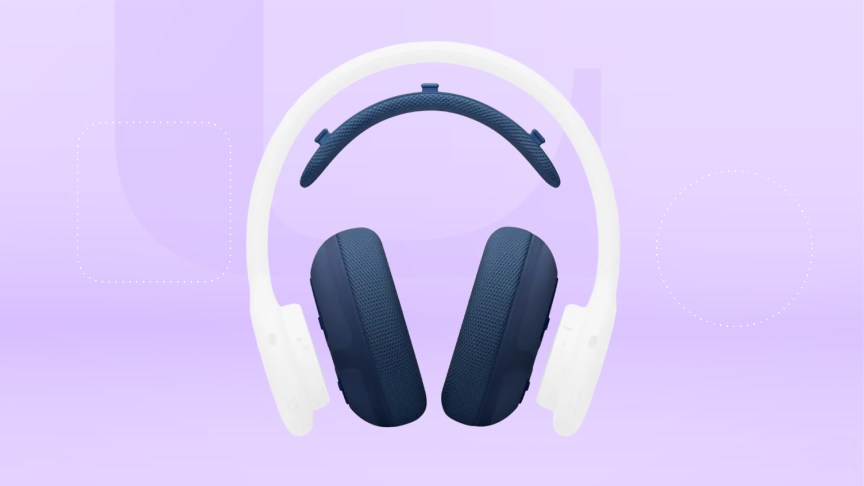 The Beats 360's replaceable headband and earcups shown in navy. 