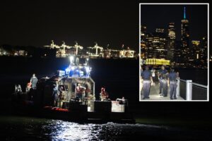 Boat overturns off Liberty Island coast; woman and child dead as more than a dozen pulled from water: sources