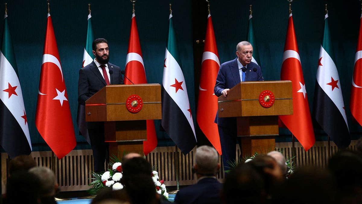 Syria's president Ahmed al-Sharaa and Turkey's President Tayyip Erdogan