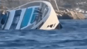 Luxury $9 million yacht caught on camera sinking off coast, days after delivery to owner