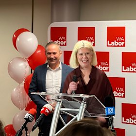 WA Premier Roger Cook and Labor’s candidate for Secret Harbour Georgia Tree.