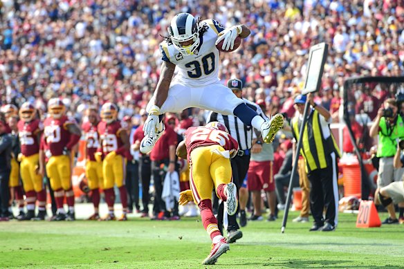 Todd Gurley in his playing days for the Los Angeles Rams. 