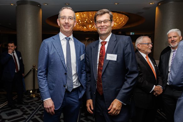 AGL Energy chief executive officer Damien Nicks (left) and Mirvac group chief executive officer and managing director Campbell Hanan.