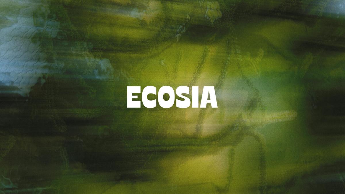 The Ecosia logo on a green background.