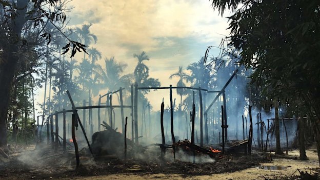 Rohingya villages throughout Rakhine State were burned to the ground.