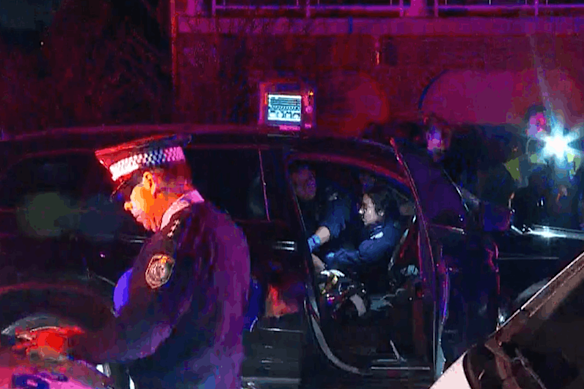 The teen was treated by paramedics from the passenger seat of the abandoned car.