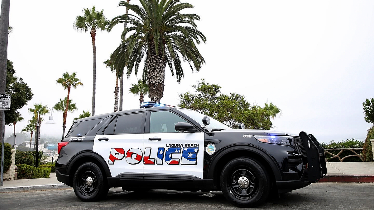 Laguna Beach Police Department patrol vehicle in Southern California.