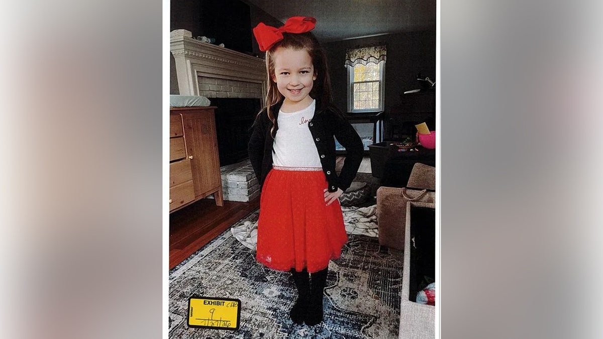 Girl in red skirt