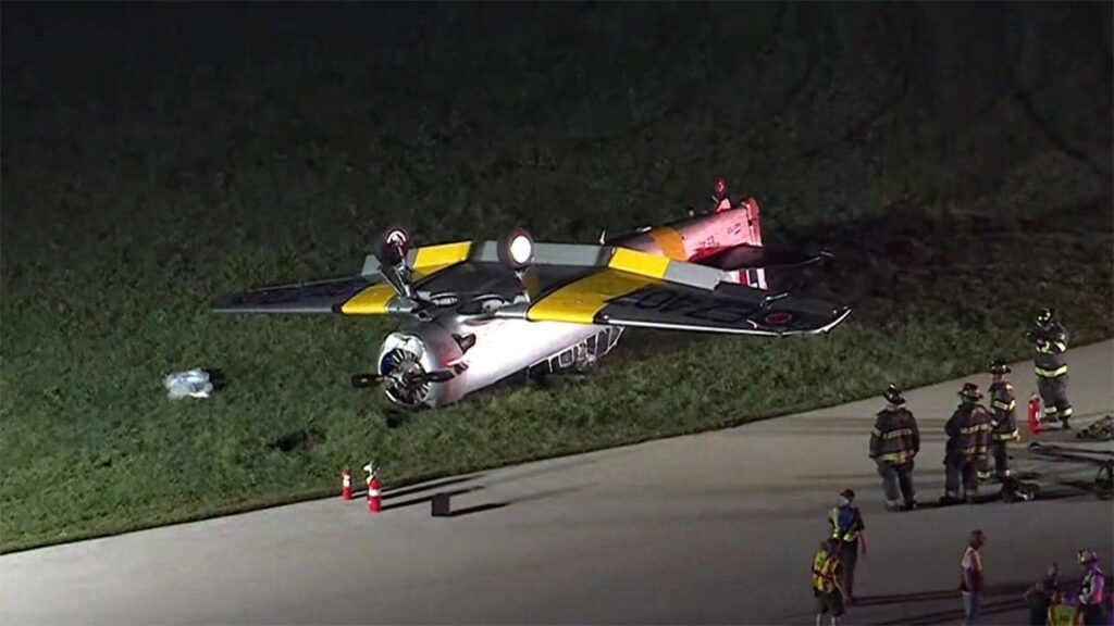 Pilot rescued after World War II-era plane crashes at Pennsylvania airport