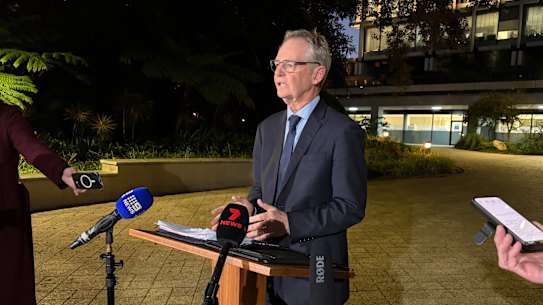 Local Government Inspector Tony Brown outside the City of Perth’s Council House on Monday evening.