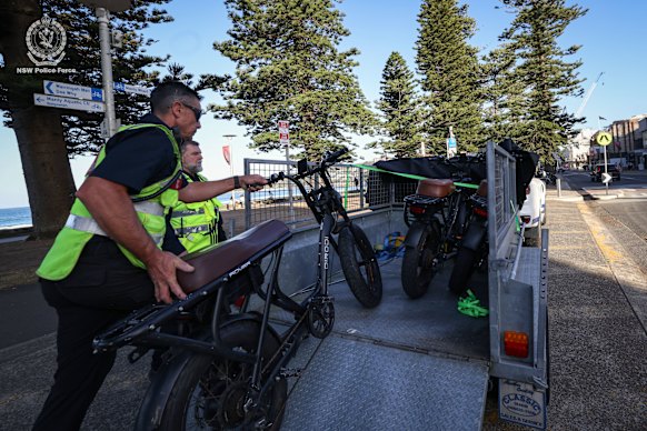 Operation E-Voltage targetted parts of the Northern Beaches identified with illegal, dangerous and reckless e-bike use.