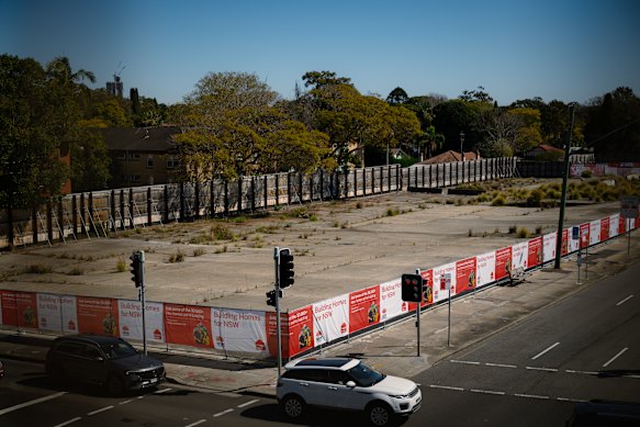 The fenced-off concrete slabs at former WestConnex construction sites along Parramatta Road would be transformed into housing under a plan released on Monday.