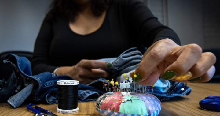 Edmontonians gather for clothing repair event: ‘Quiet act of rebellion’