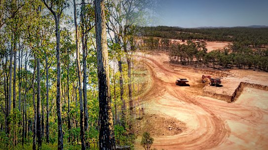 Alcoa mining jarrah forest in Western Australia.