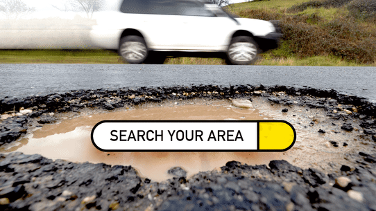 Search the potholes in your area.