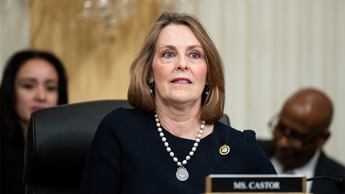 Rep. Kathy Castor, D-Fla., takes her seat for the House Select Committee on the Strategic Competition Between the United States and the Chinese Communist Party hearing in the Cannnon House Office Building on Tuesday, January 30, 2024. 