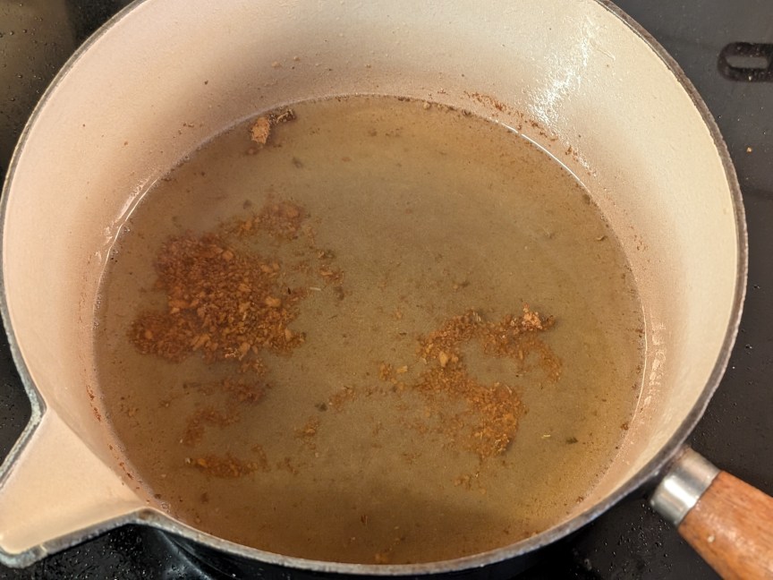 leftover oil in pot