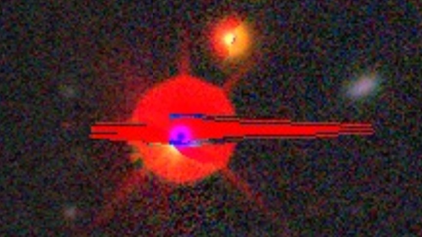 Planet LHS 1140b orbiting its host star on Legacy Survey's 2D map.