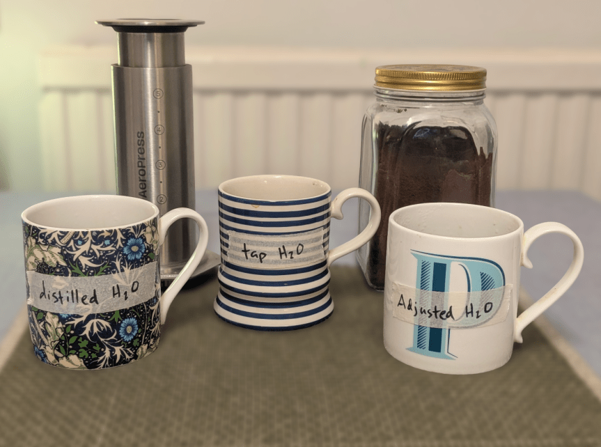 coffee taste test setup