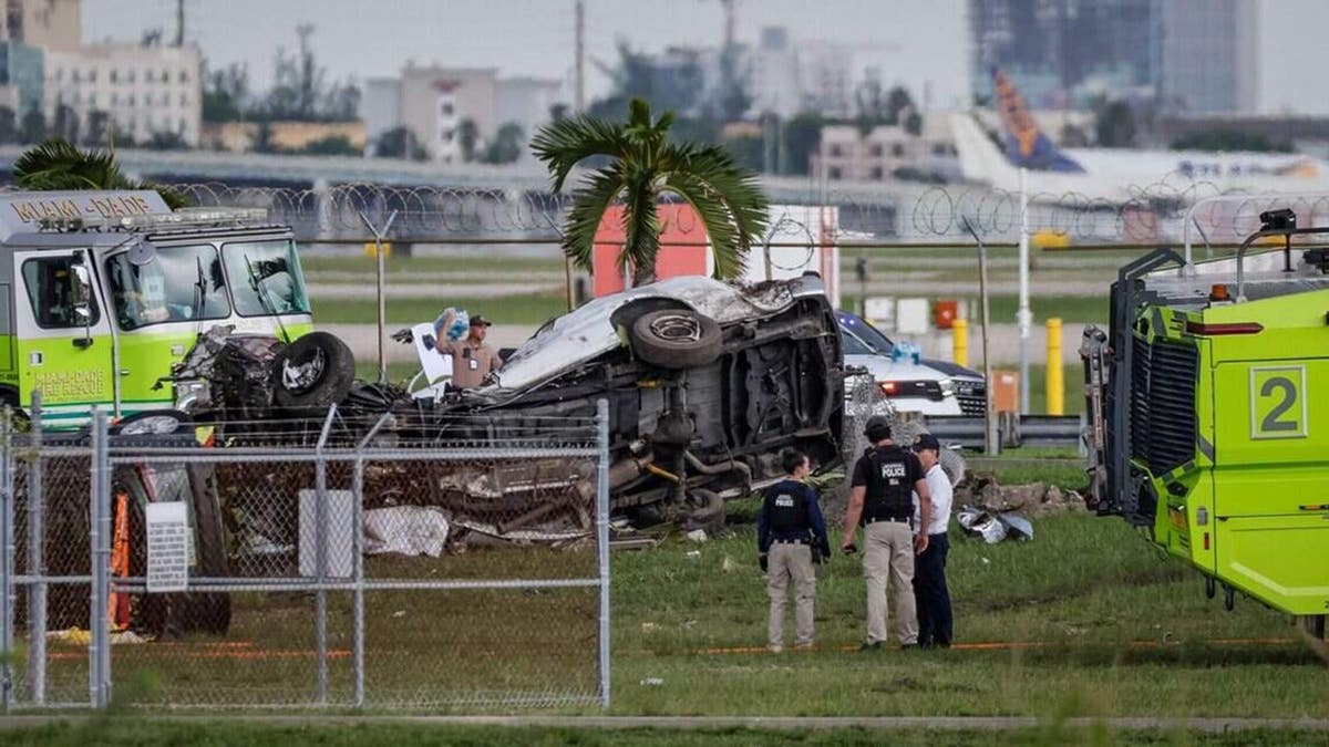 A crushed vehicle