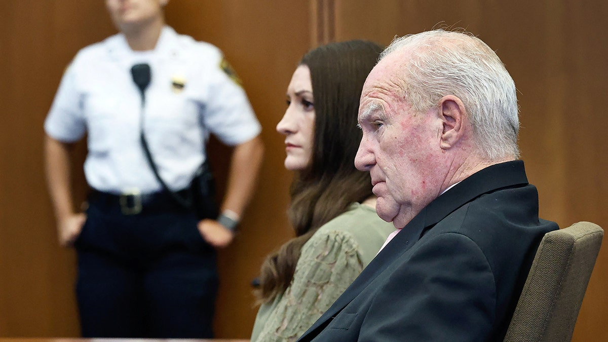 Kevin Reddington, defense attorney for Lindsay Clancy, and Lindsay Clancy look on as Judge William Sullivan (out of frame) instructs the jury to continue deliberating, during Lindsay Clancy's murder trial at the Plymouth County Superior Court in Plymouth, Massachusetts, on Sept. 4, 2026.